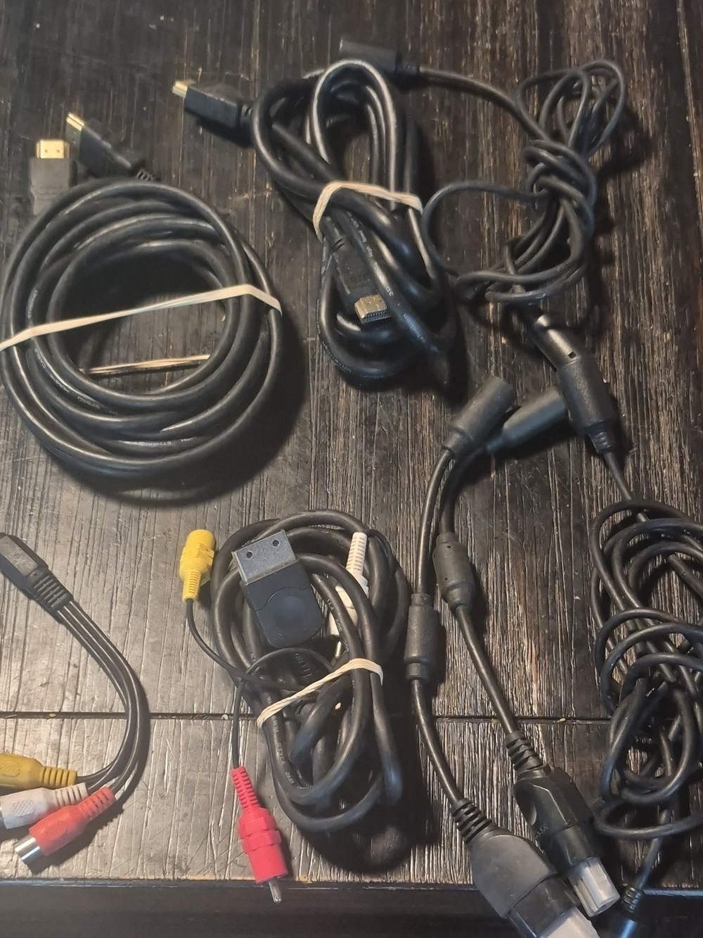 Black Video Game AV and Power Cable Bundle